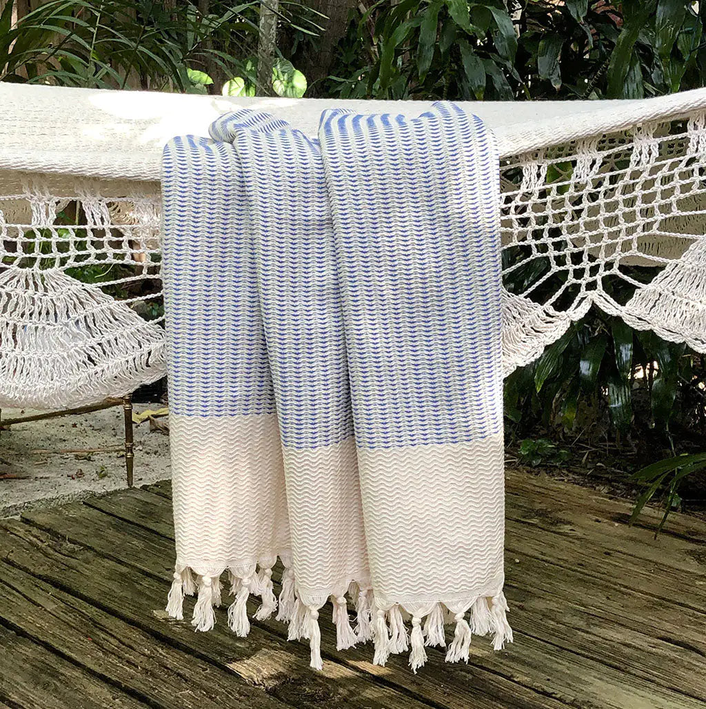Plush Wavy Turkish Towels: 100% Natural Fiber Hammam Towels- Quick-Dry, Ultra-Absorbent, Eco-Friendly