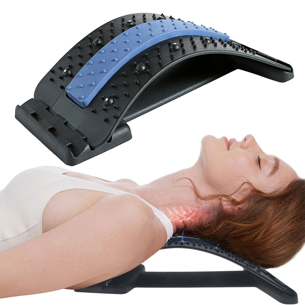 Adjustable Lumbar Back Stretcher & 88 Acupressure Massager: Stop Aching Back Pain!