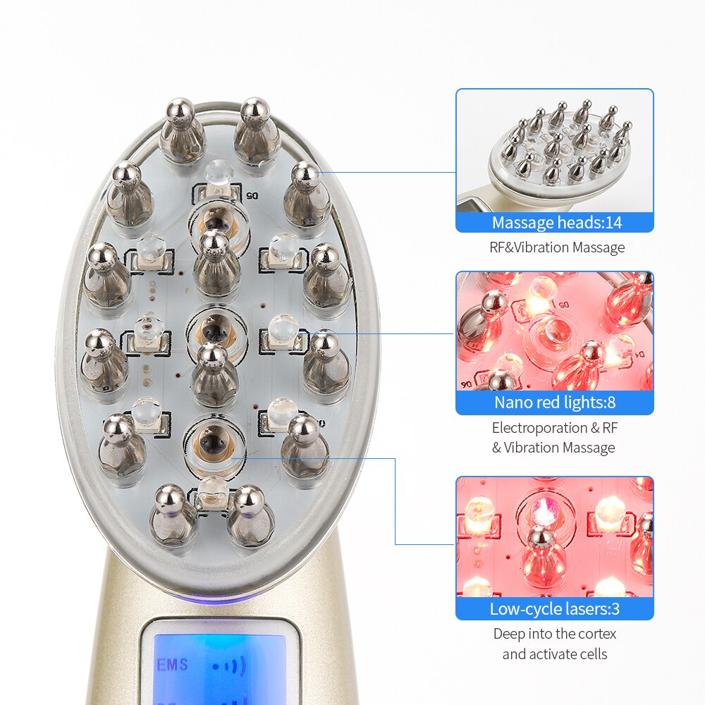 7-in-1 Pro Hair Growth Comb: Advanced Laser Therapy & EMS