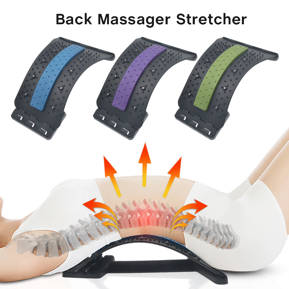Adjustable Lumbar Back Stretcher & 88 Acupressure Massager: Stop Aching Back Pain!