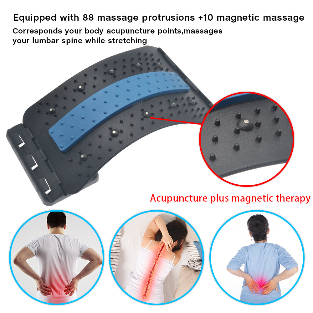 Adjustable Lumbar Back Stretcher & 88 Acupressure Massager: Stop Aching Back Pain!