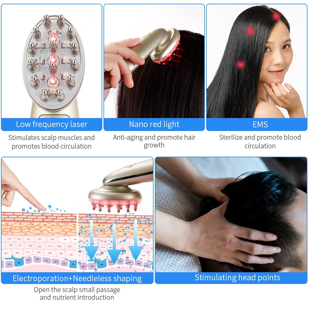 7-in-1 Pro Hair Growth Comb: Advanced Laser Therapy & EMS