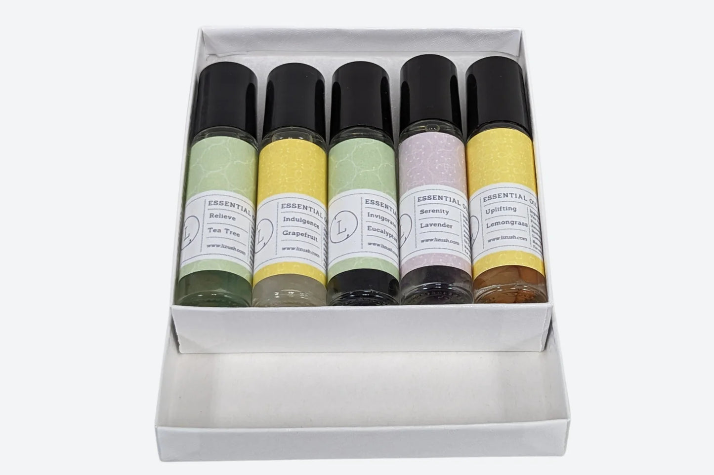 5-Piece Essential Oil Roll-On Set with Healing Crystals: The Ultimate All-Natural Wellness Gift Box